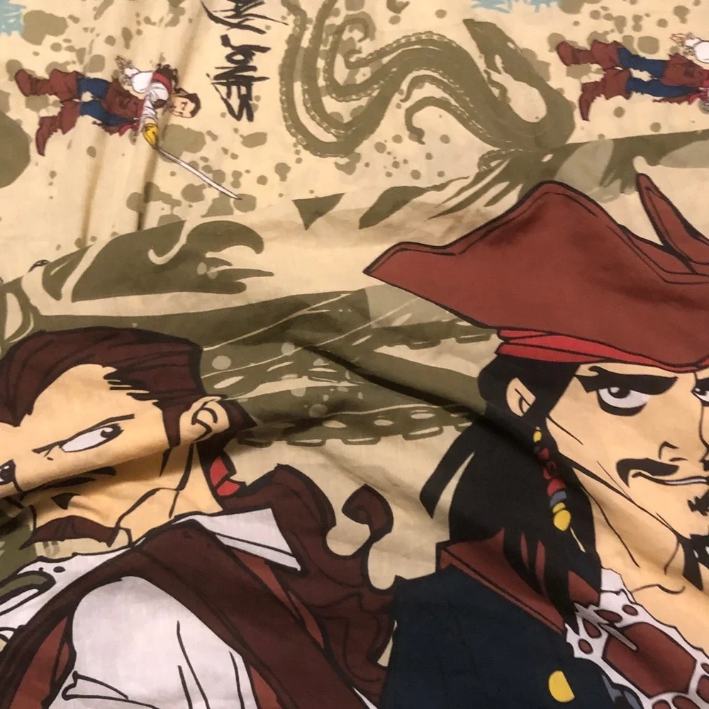 Pirate & Kraken Printed Bedding Sheet - Beige Background